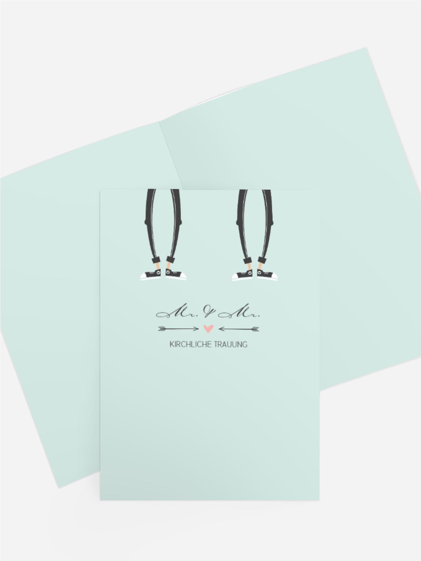 Kirchenheft Umschlag zur Hochzeit Pärchen - Männer