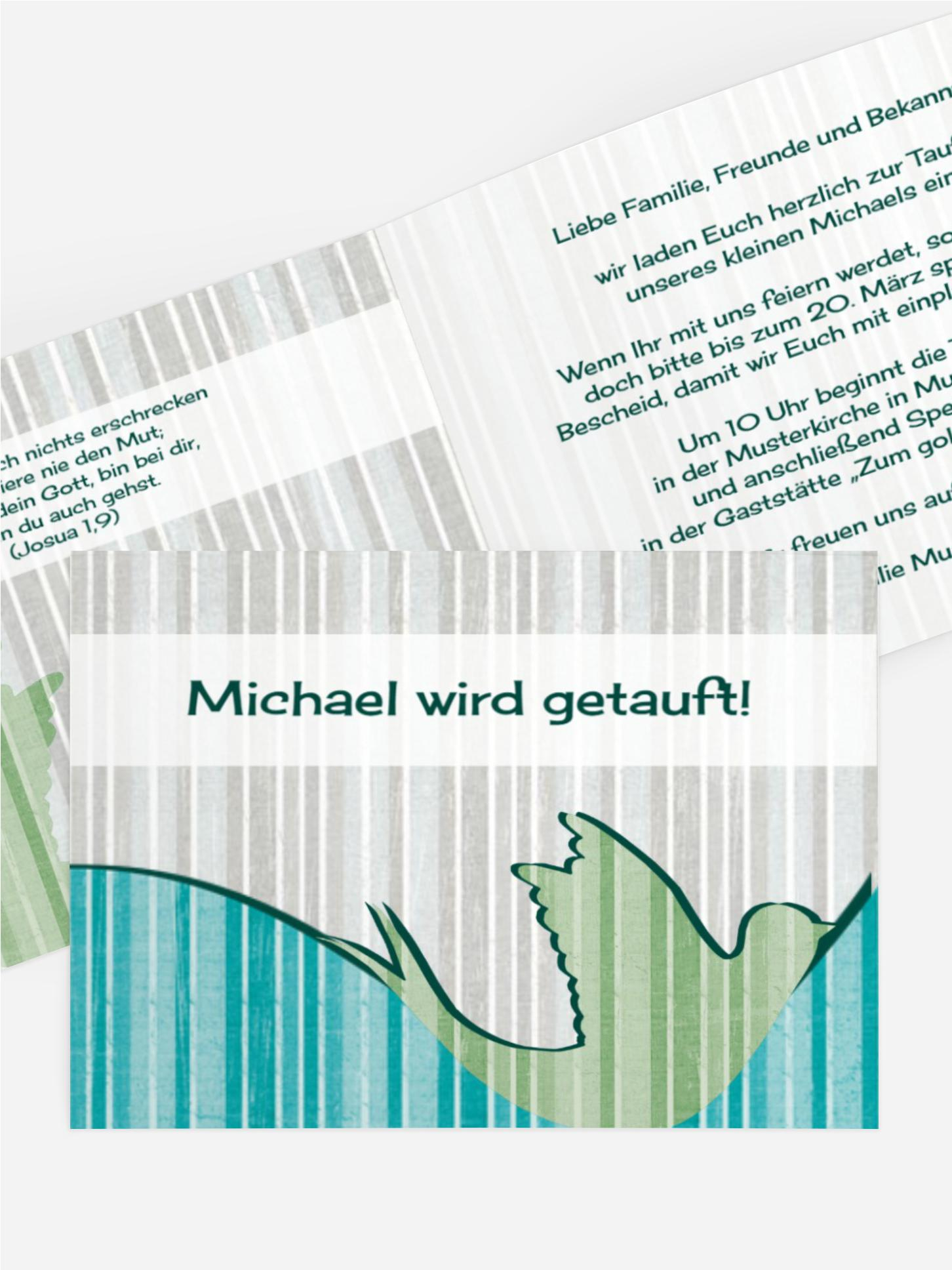 Einladung zur Taufe Streifenharmonie