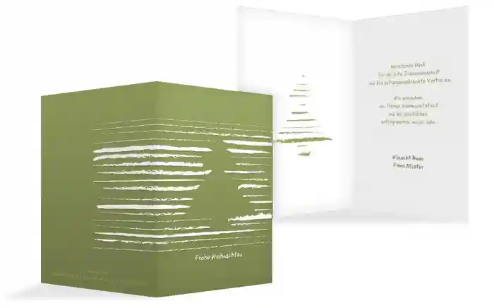 Weihnachts Grußkarte geschäftlich Kreidentanne