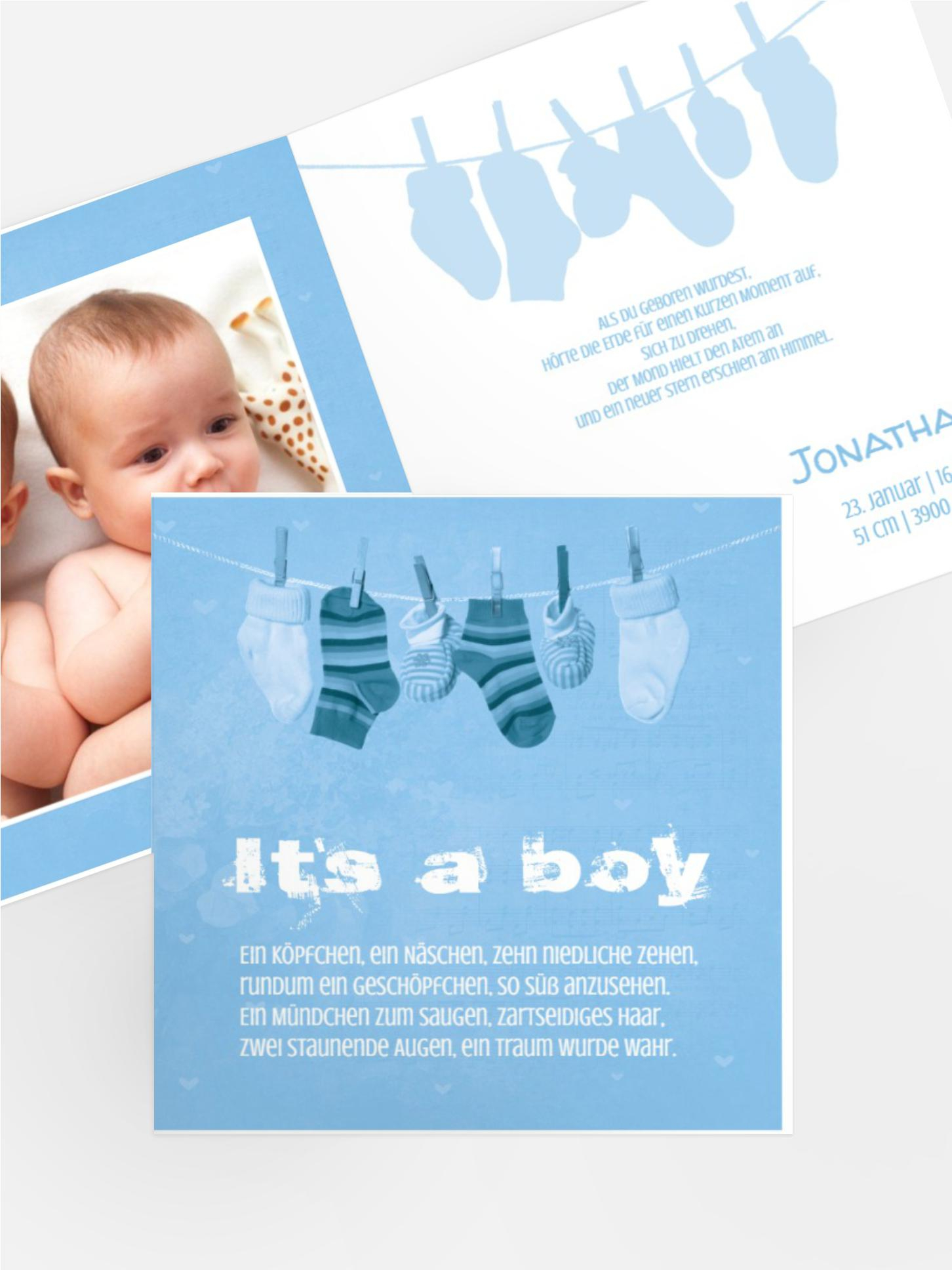 Karte zur Geburt It's a boy Karte zur Geburt It's a boy