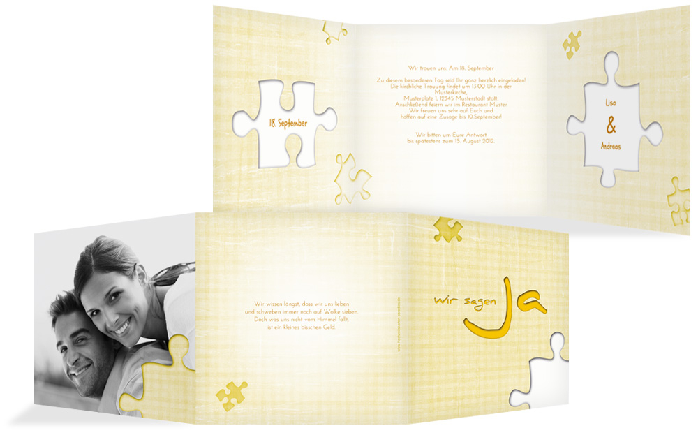 Einladung zur Hochzeit Puzzle Einladung zur Hochzeit Puzzle