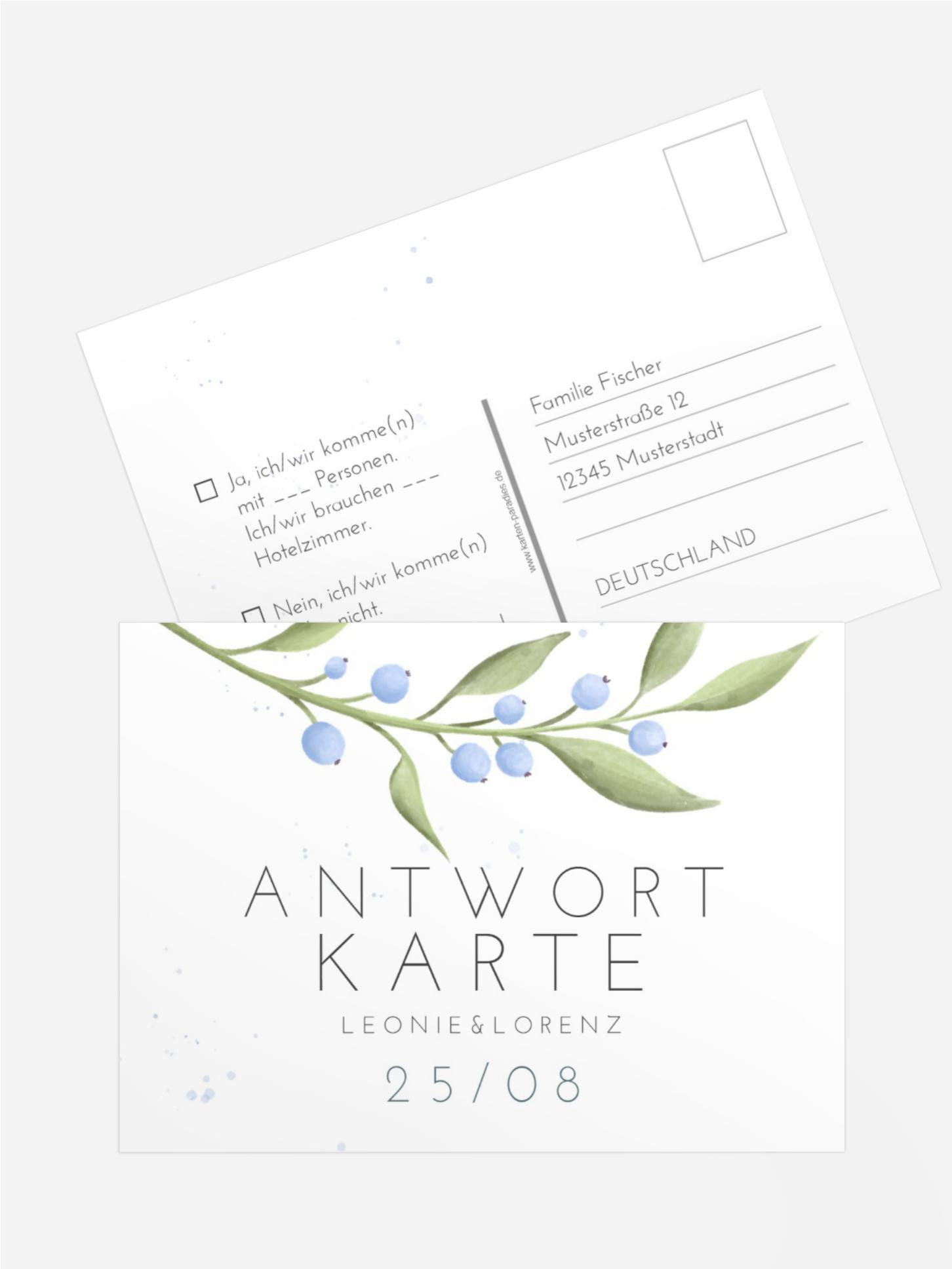 Antwortkarte Schlichte Beeren Antwortkarte Schlichte Beeren