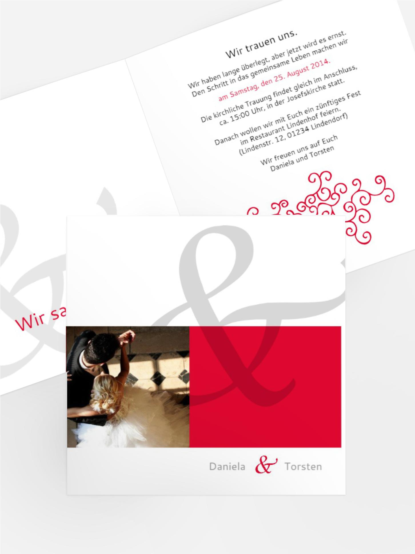 Einladungskarte Band der Liebe