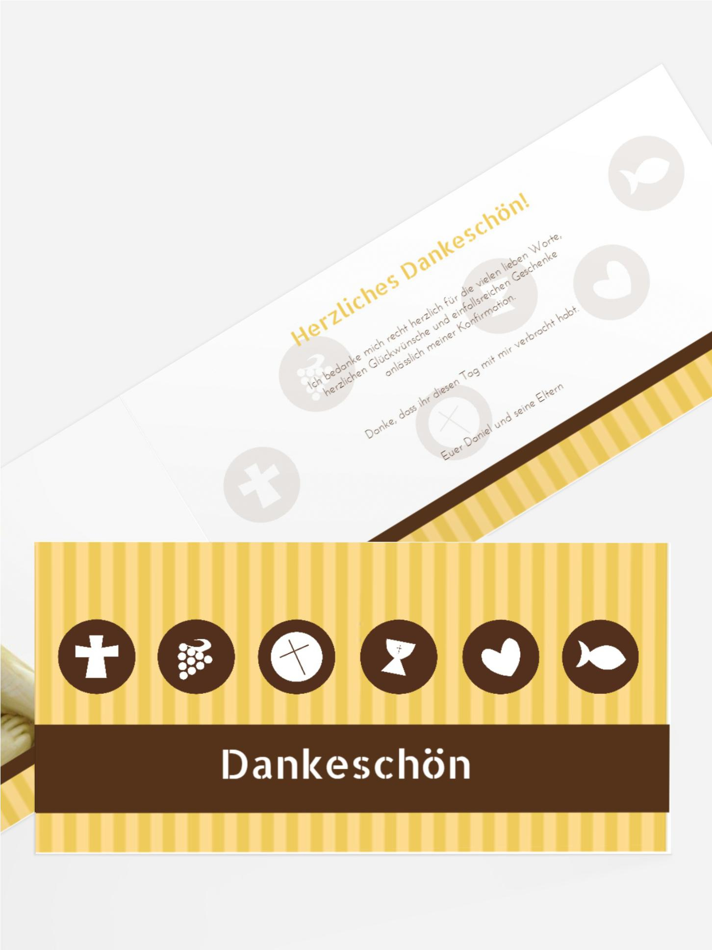Konfirmation Danksagung stripes buttons