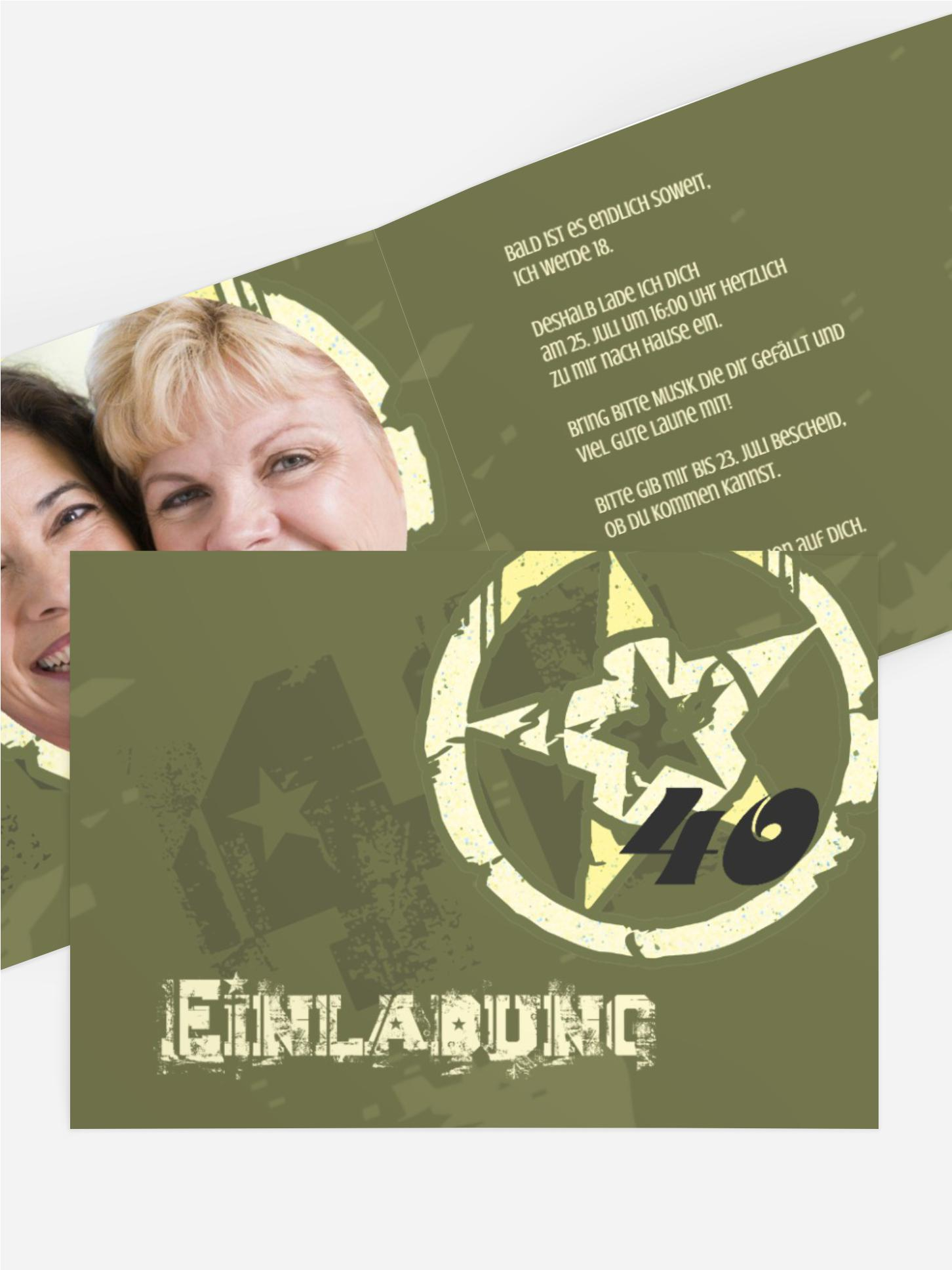 Einladungskarte zum Geburtstag star style 40 Foto