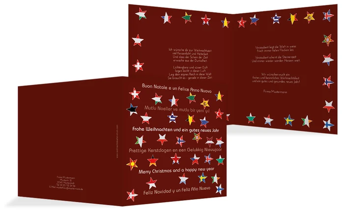Weihnachtskarte Privat Flaggensterne