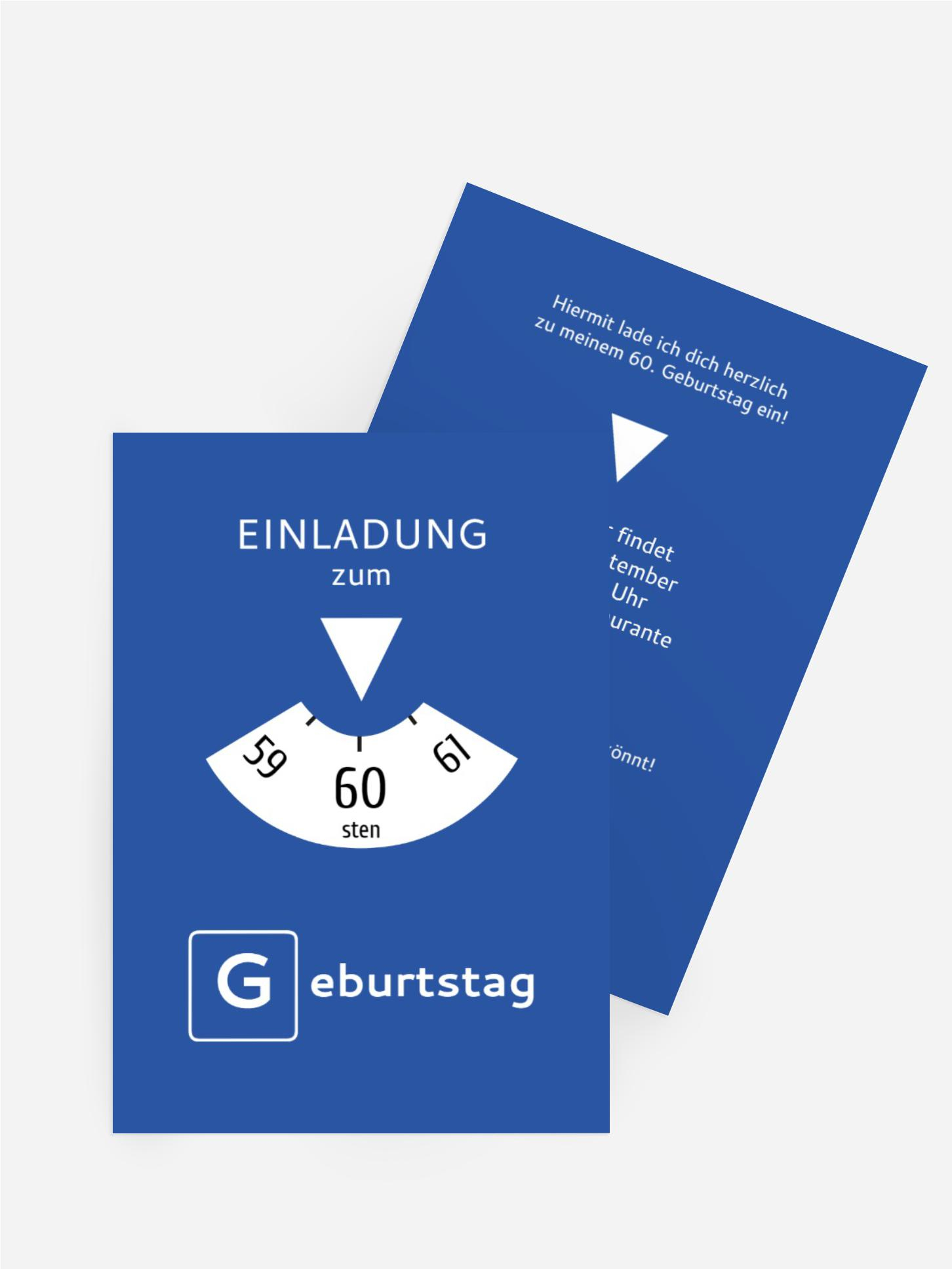 Geburtstagseinladung Parkuhr 60