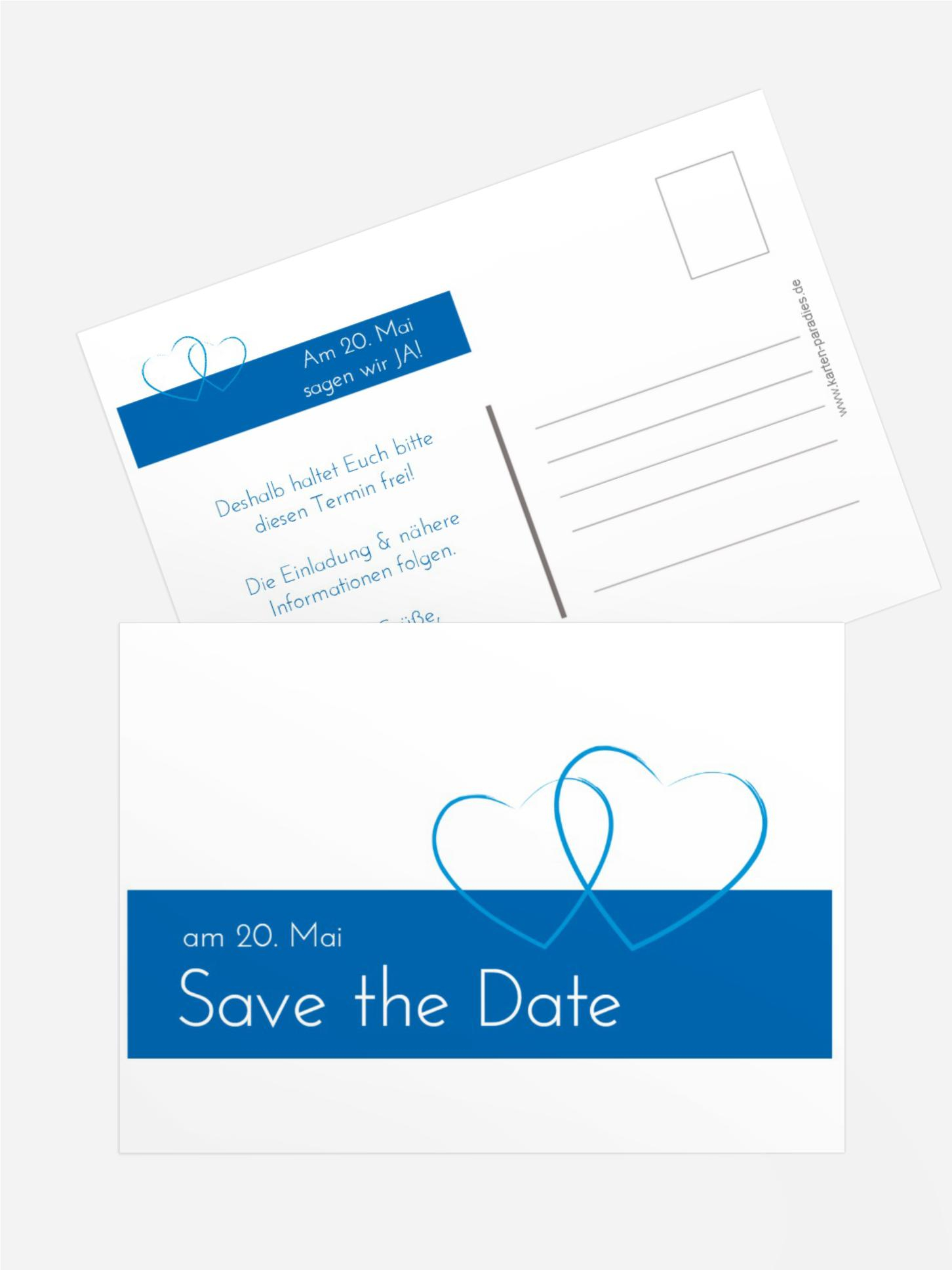 Save the Date Karte Herzensband