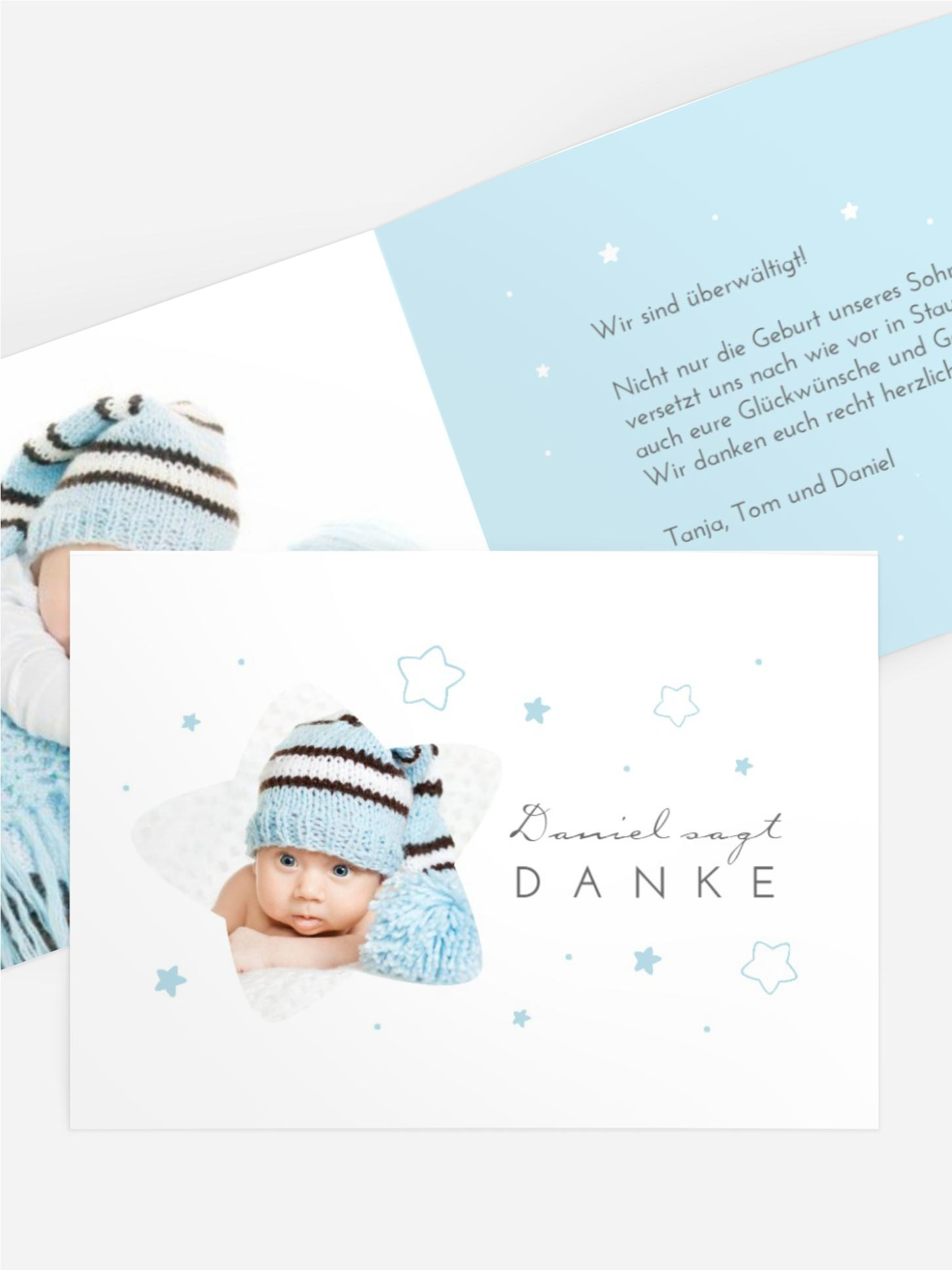 Baby Dankeskarte Sternchenhimmel