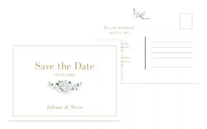Save the Date Weiße Rose