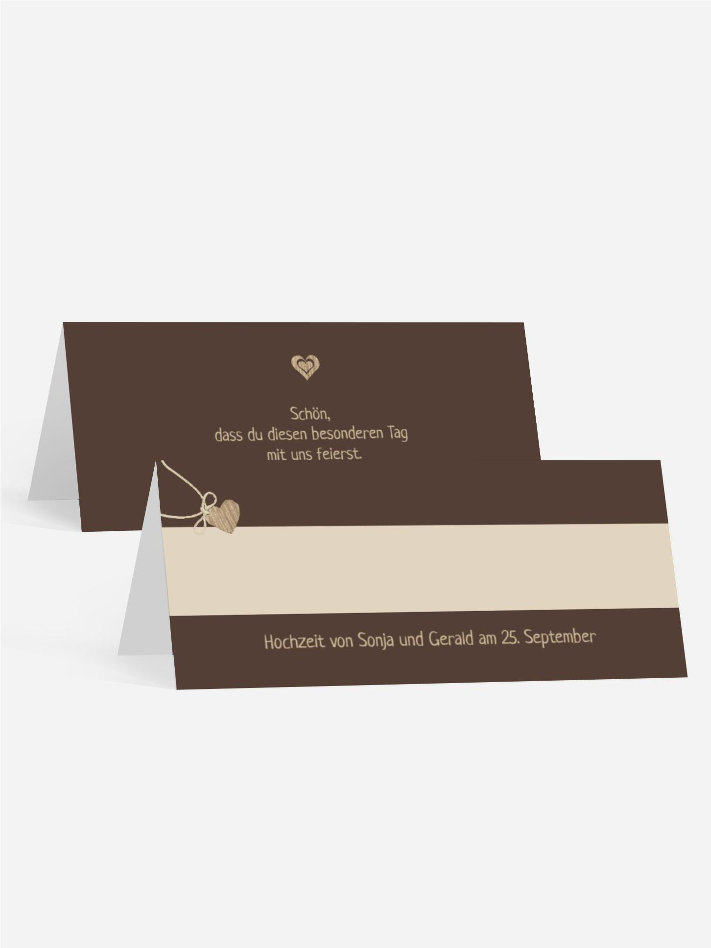 Tischkarte natürlich Ja