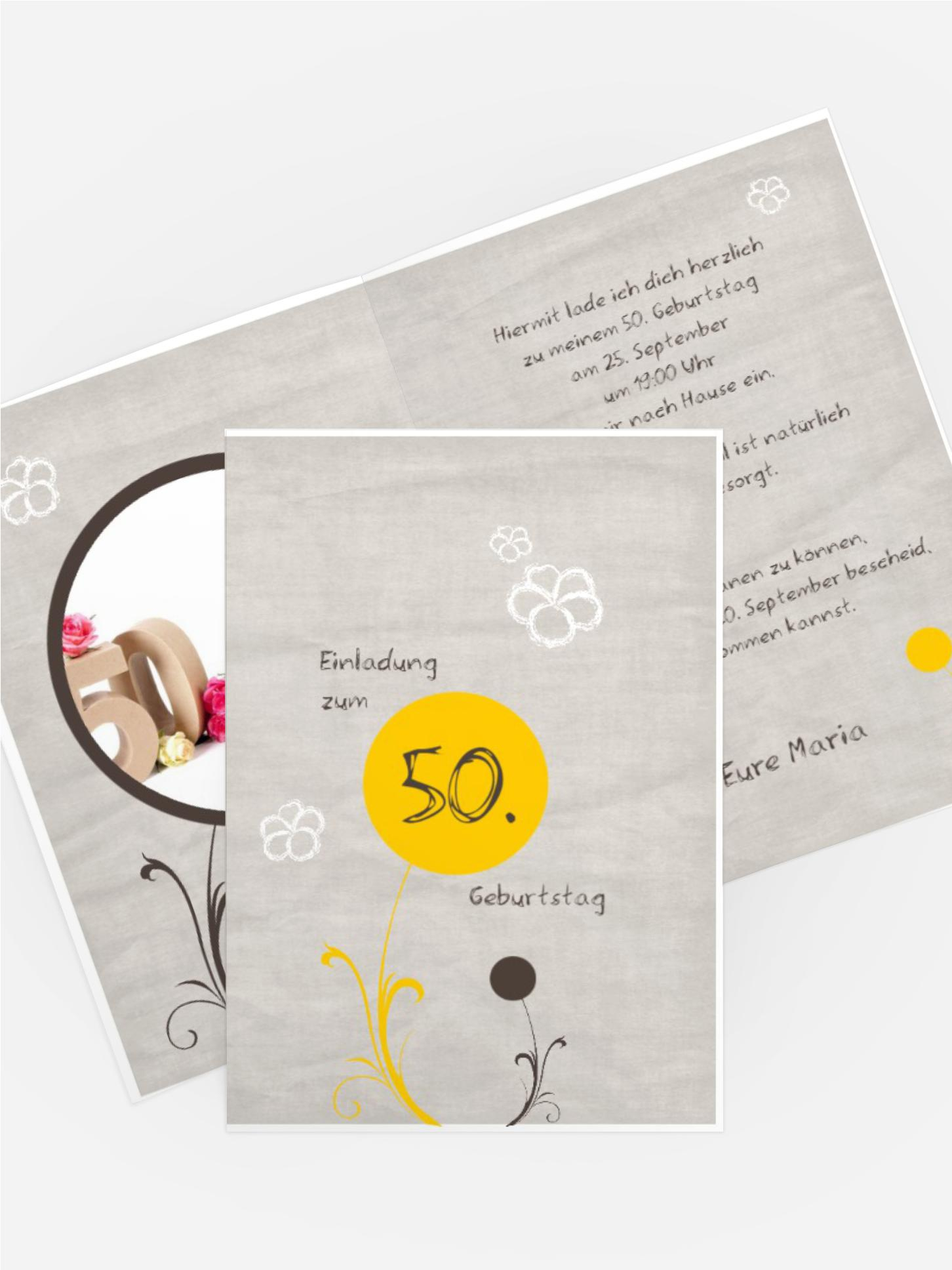 Einladungskarte Fantasyflower 50 Foto