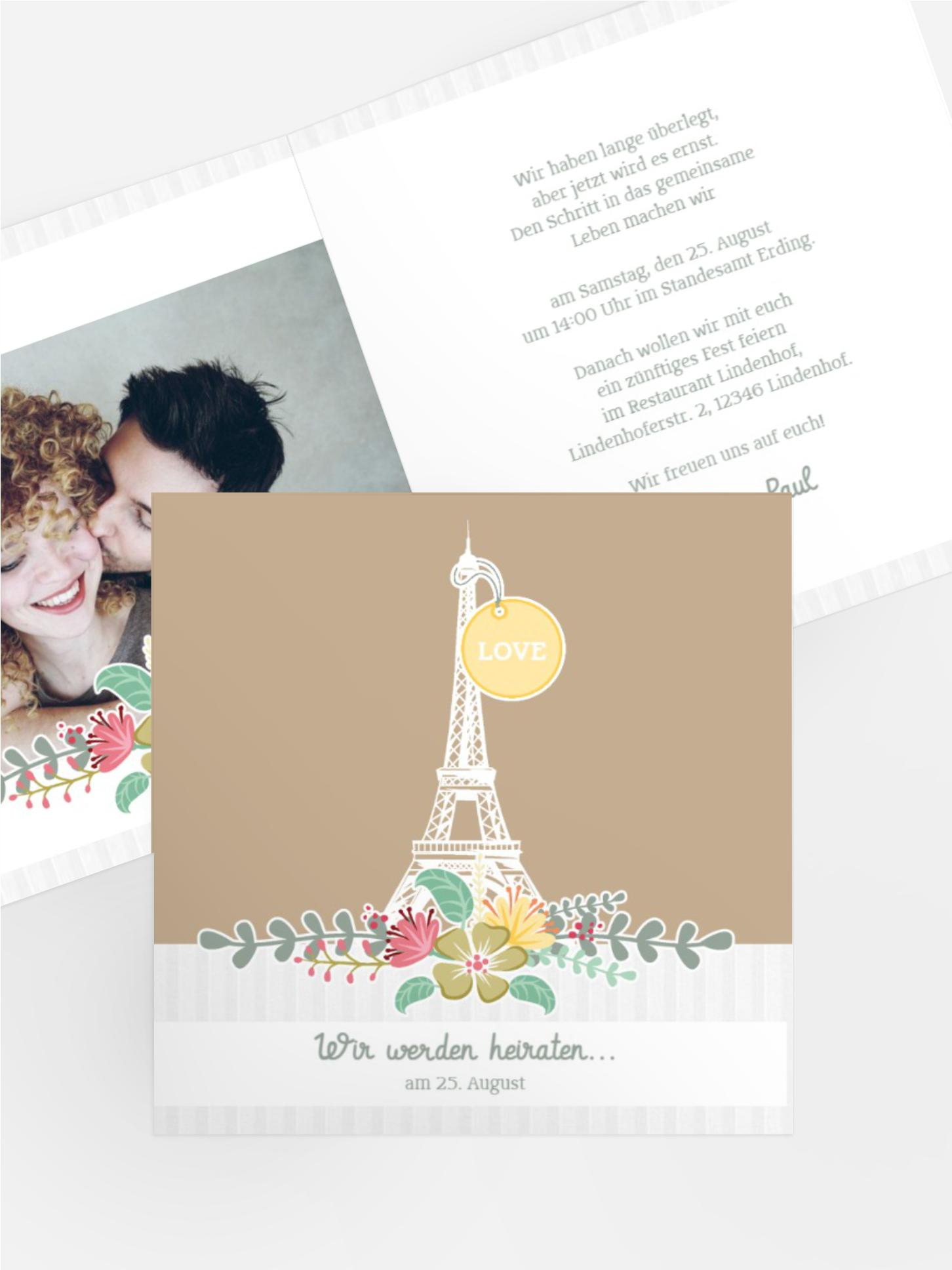 Einladung zur Hochzeit Paris