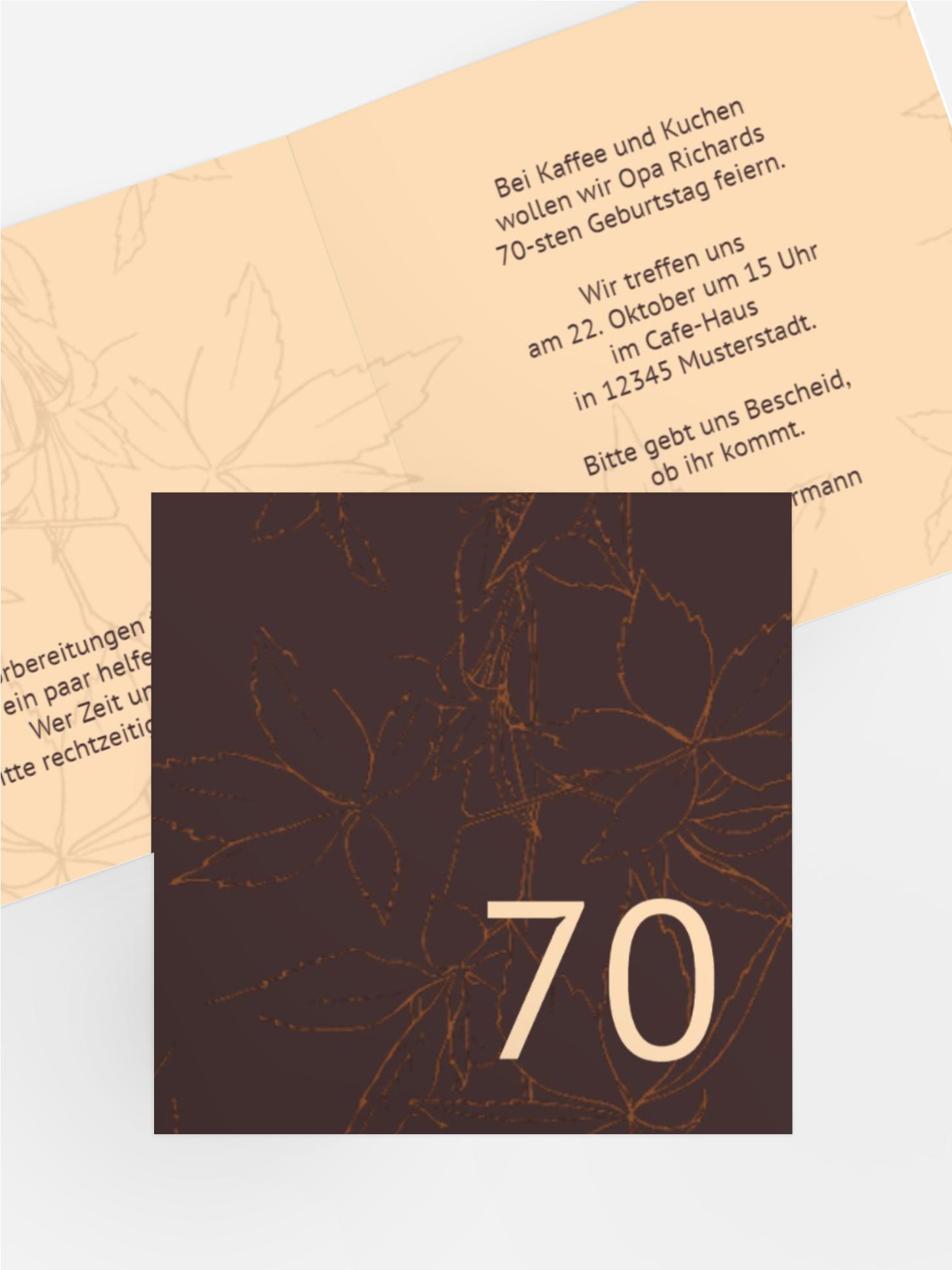 Geburtstagseinladung Herbst 70