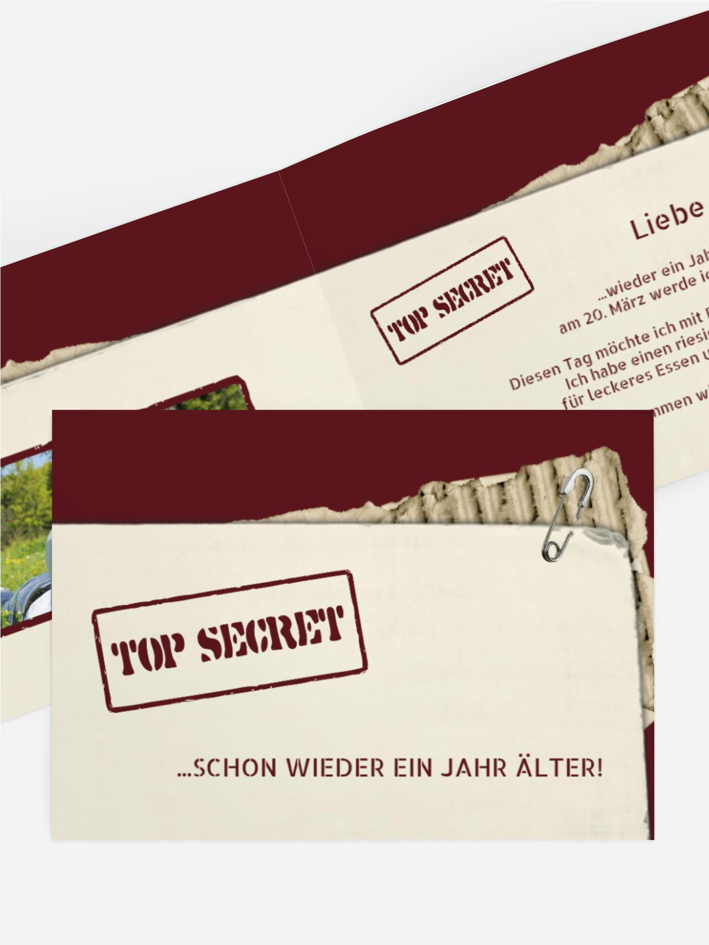 Geburtstagseinladung Top Secret Foto