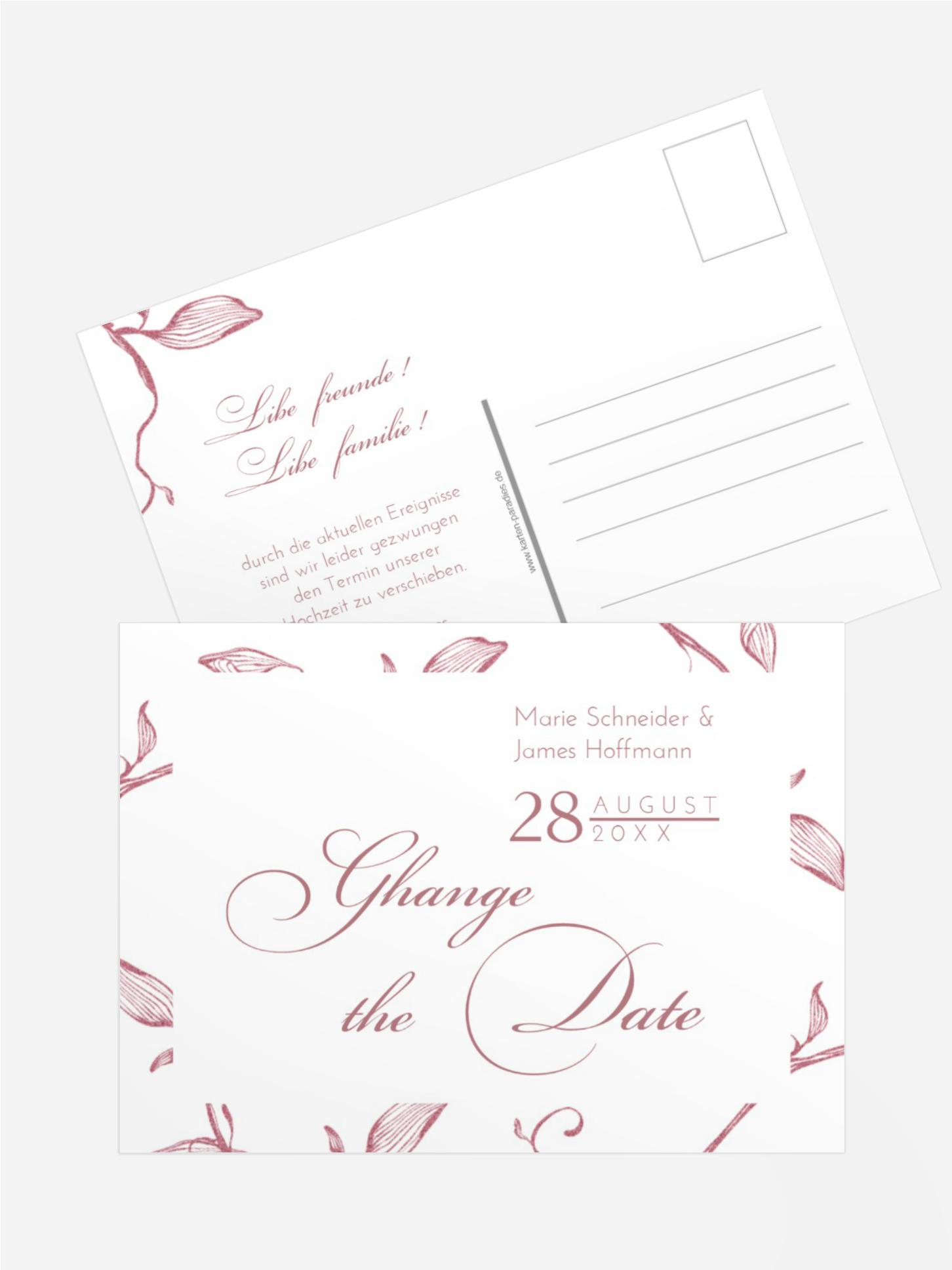 Change The Date Karte Zarter Ast