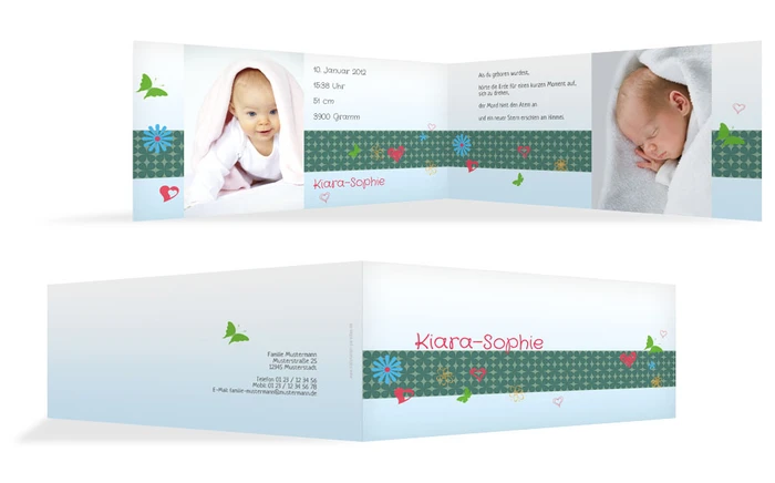 Babykarte colorful garden