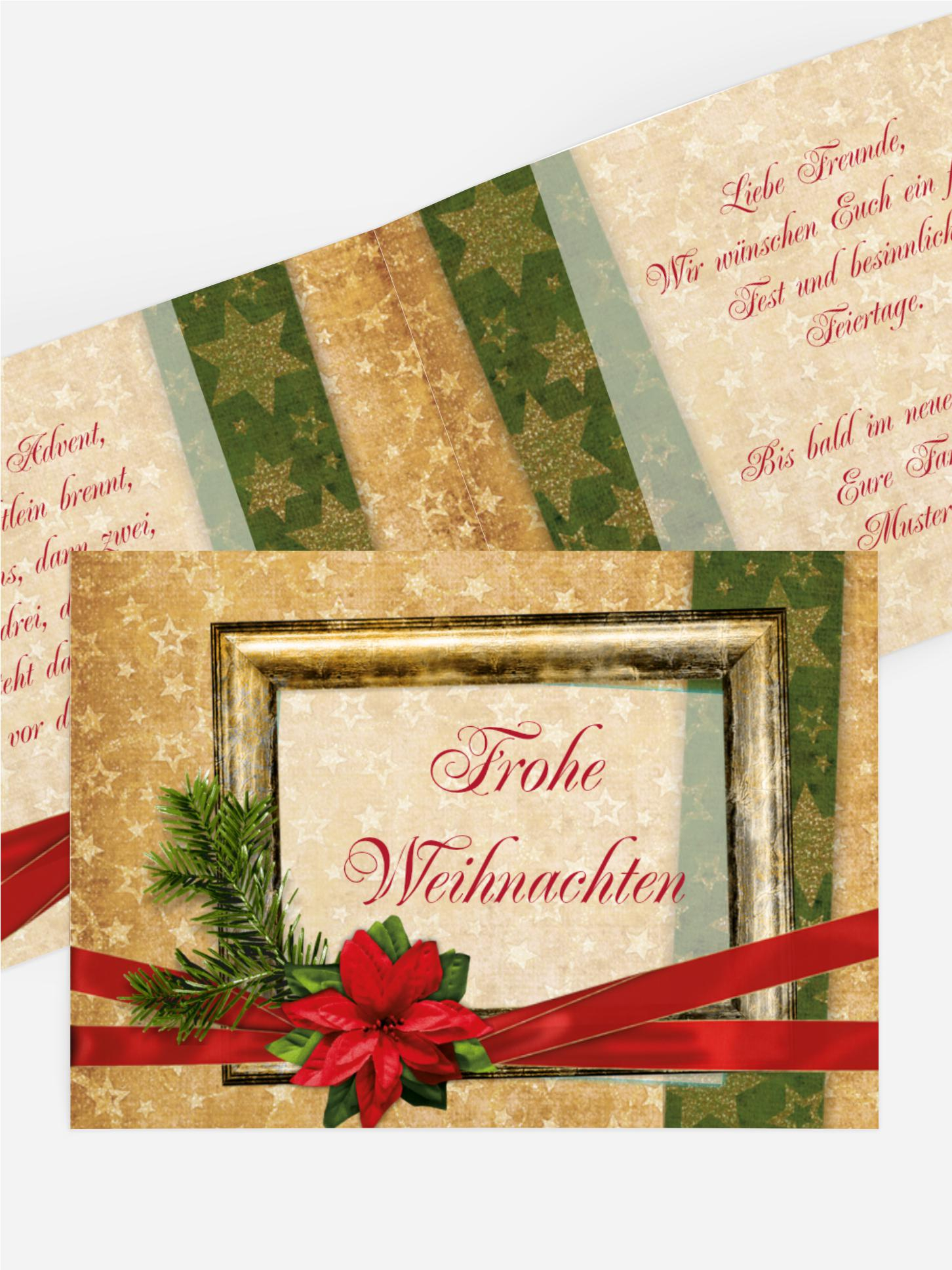 Weihnachtsgrußkarte Goldenes Geschenk