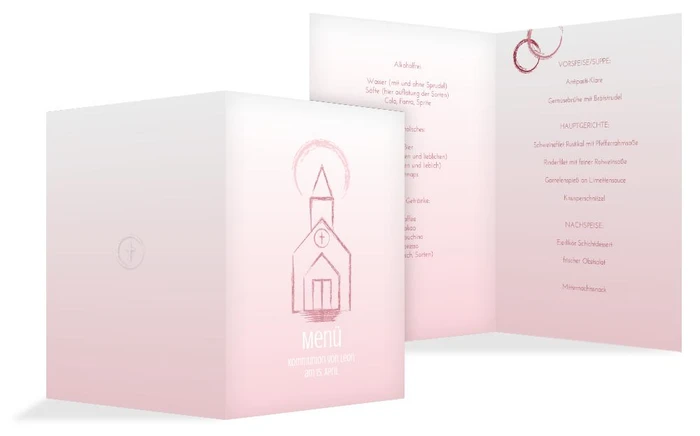 Menükarte Kommunion Kirche