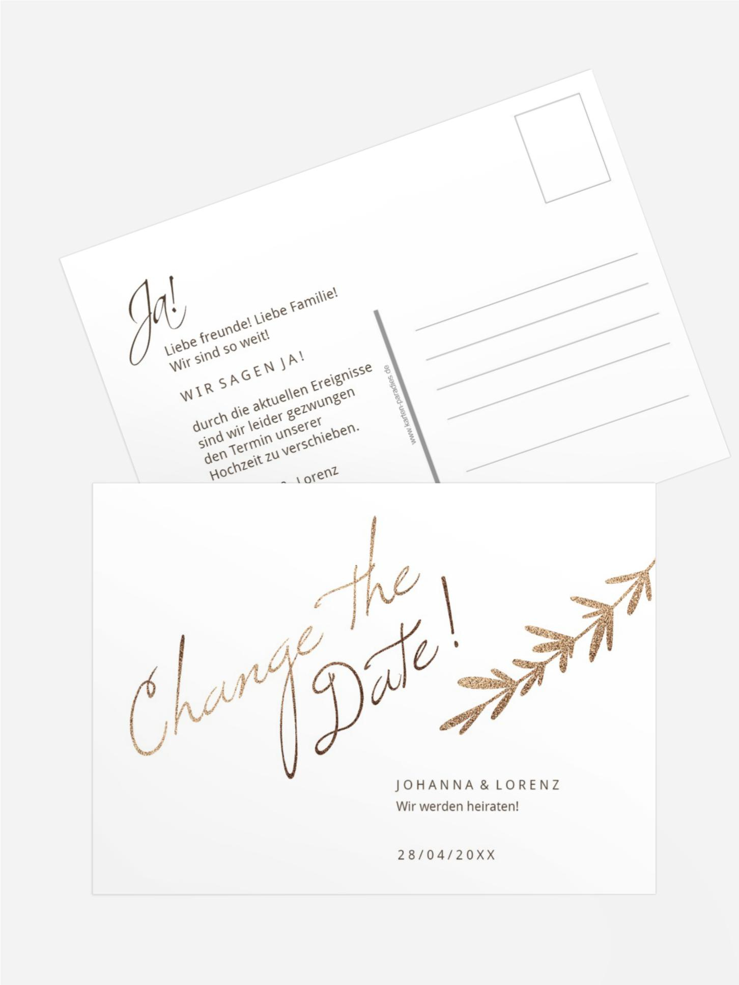 Change The Date Karte Goldenes Gestrüpp