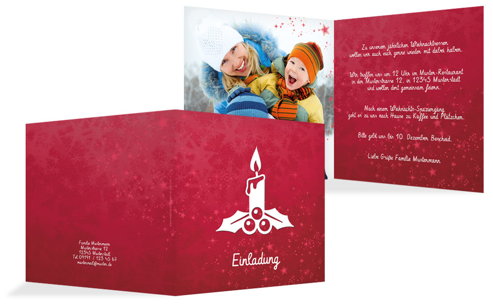 Weihnachtseinladung Privat Advent