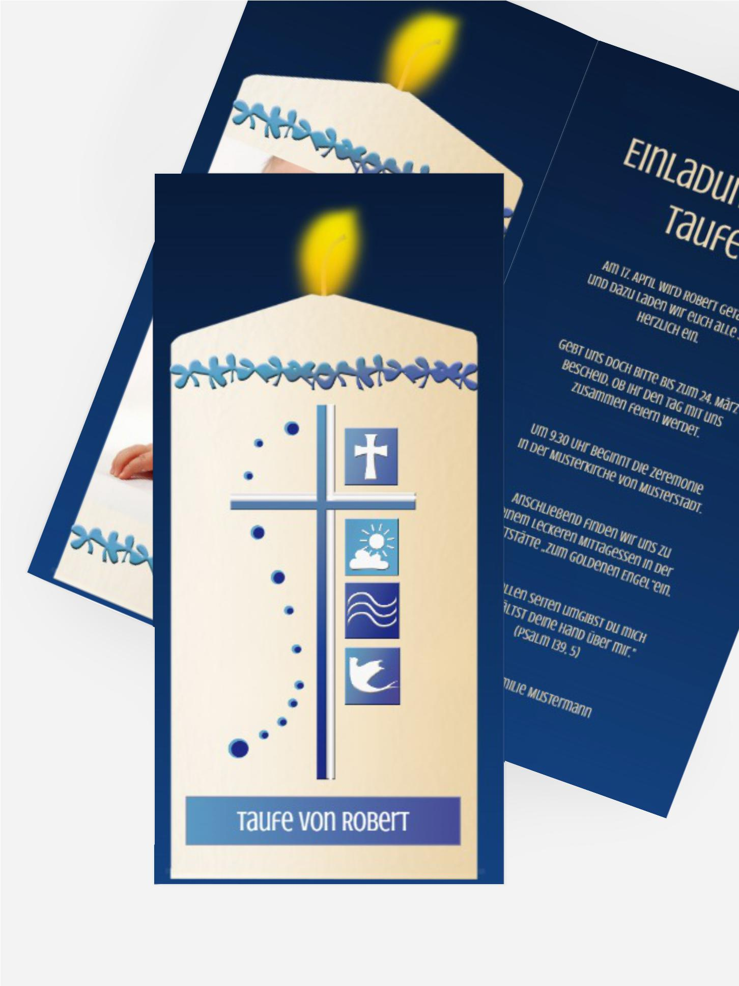 Taufkarte Taufkerze