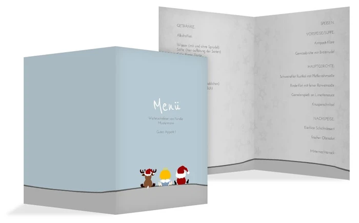 Weihnachts Menükarte Trio