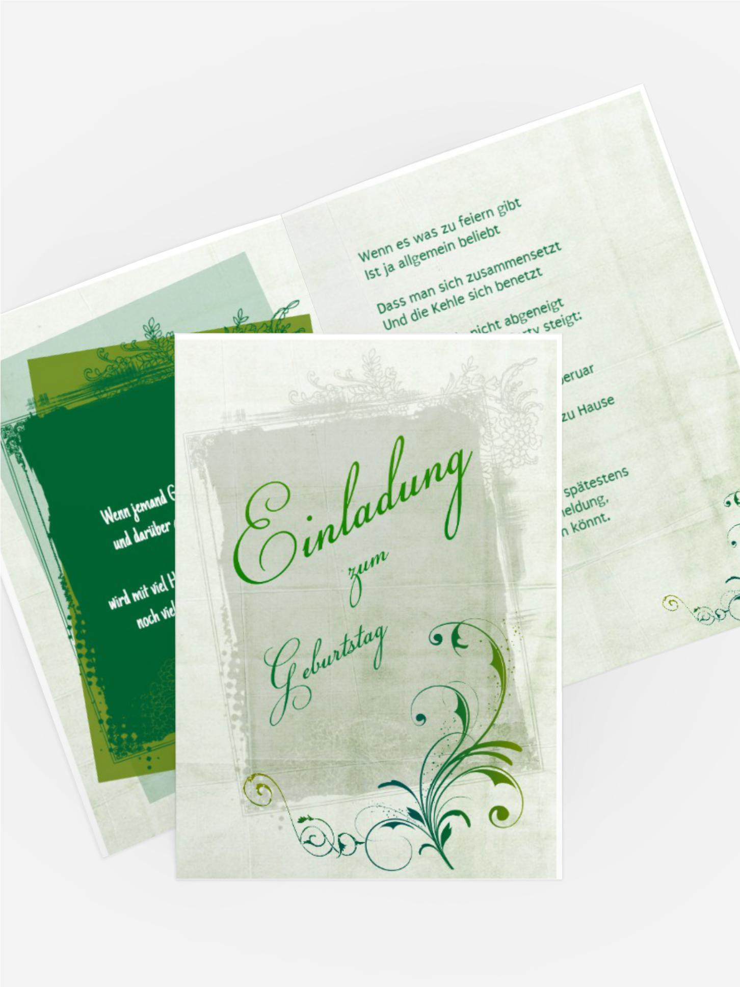 Einladungskarte zum Geburtstag floral