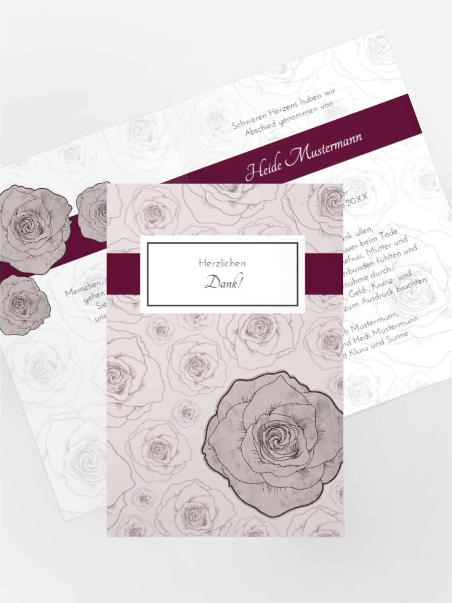 Dankeskarte Rosenmeer hoch