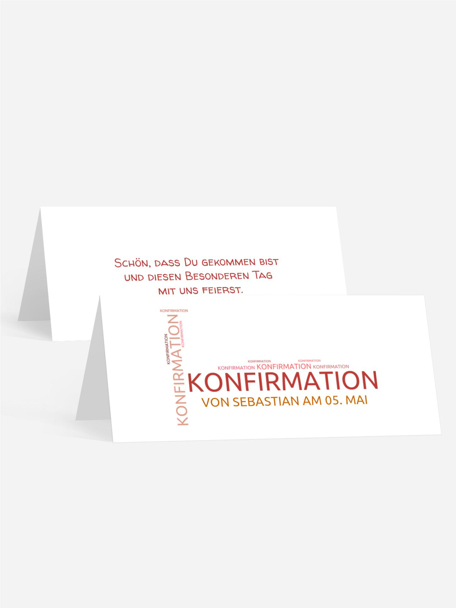 Tischkarte Konfirmation Script