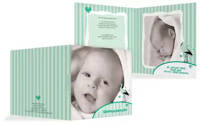 Dankeskarte zur Geburt Harmonie