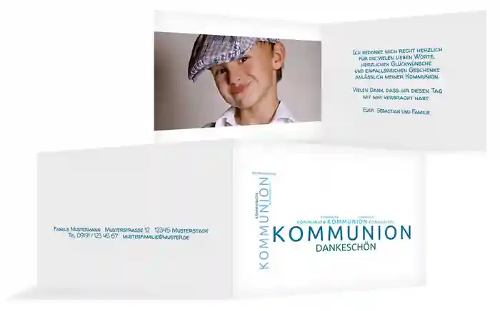 Dankeskarte Kommunion Script