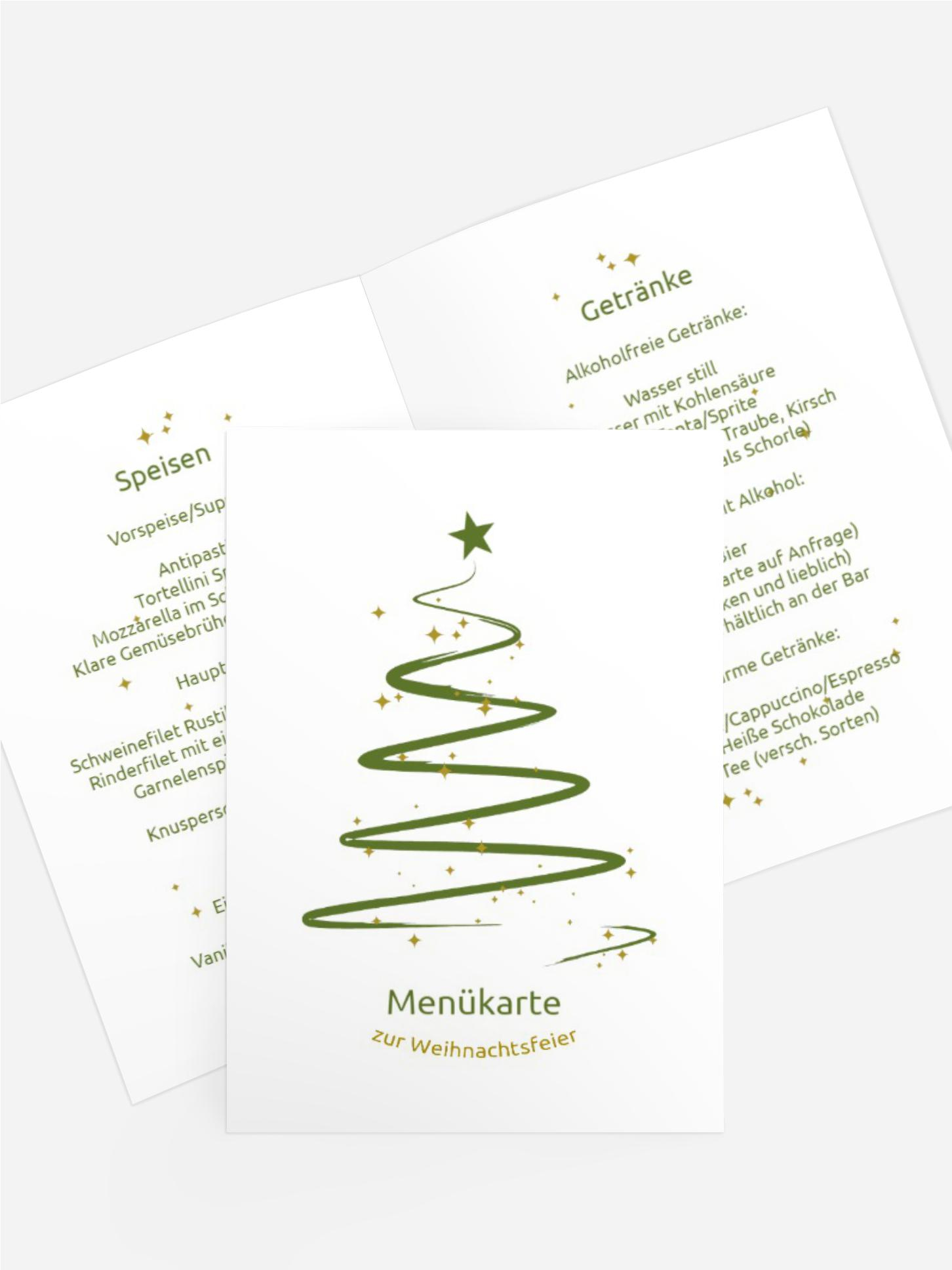 Menükarte Weihnachten Wunderbaum