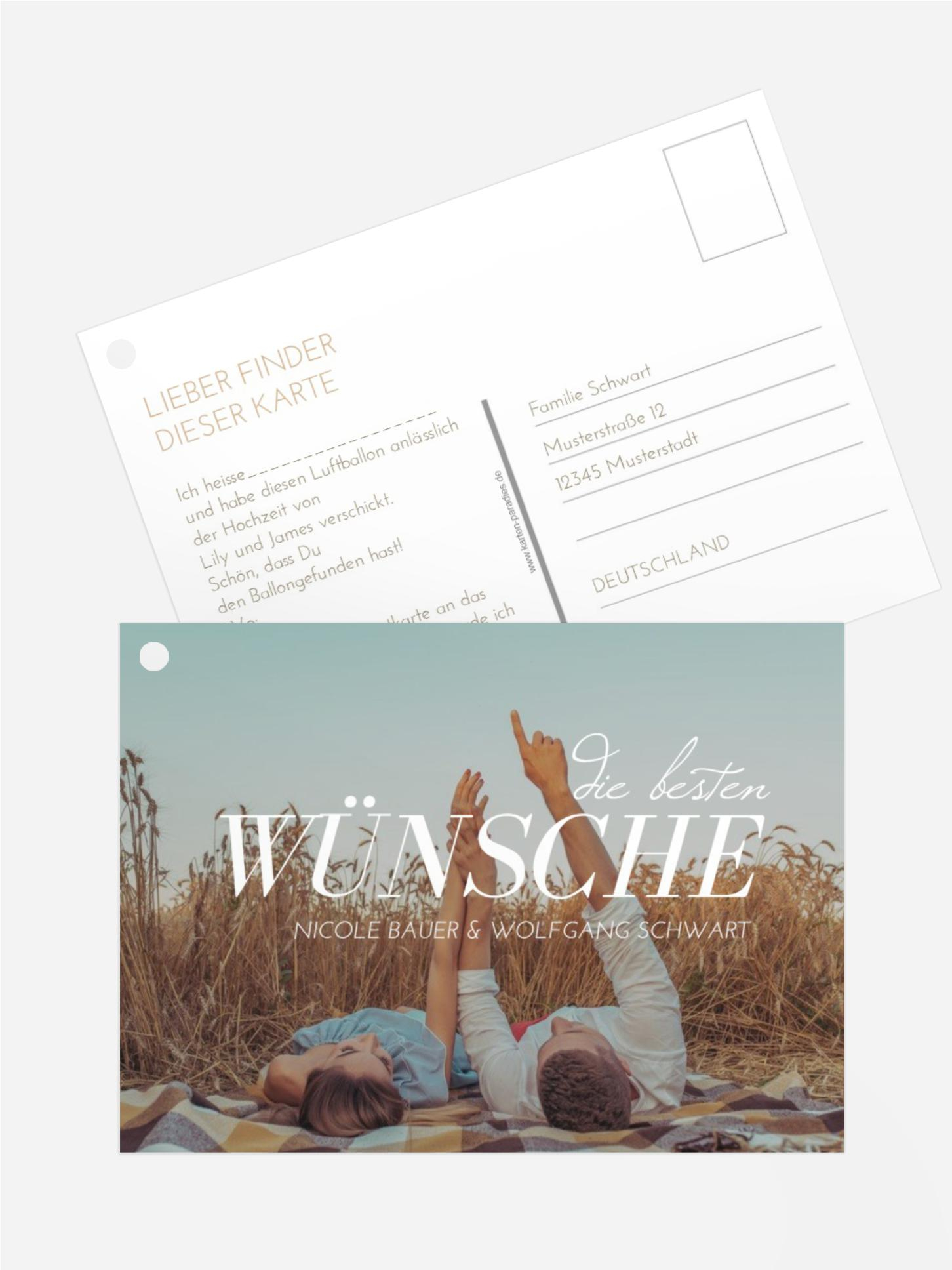 Ballonflugkarte Textüberlagerung