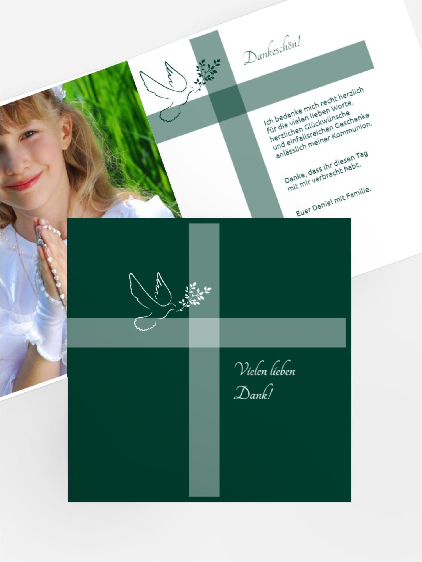 Dankeskarte zur Kommunion Glaubensbote