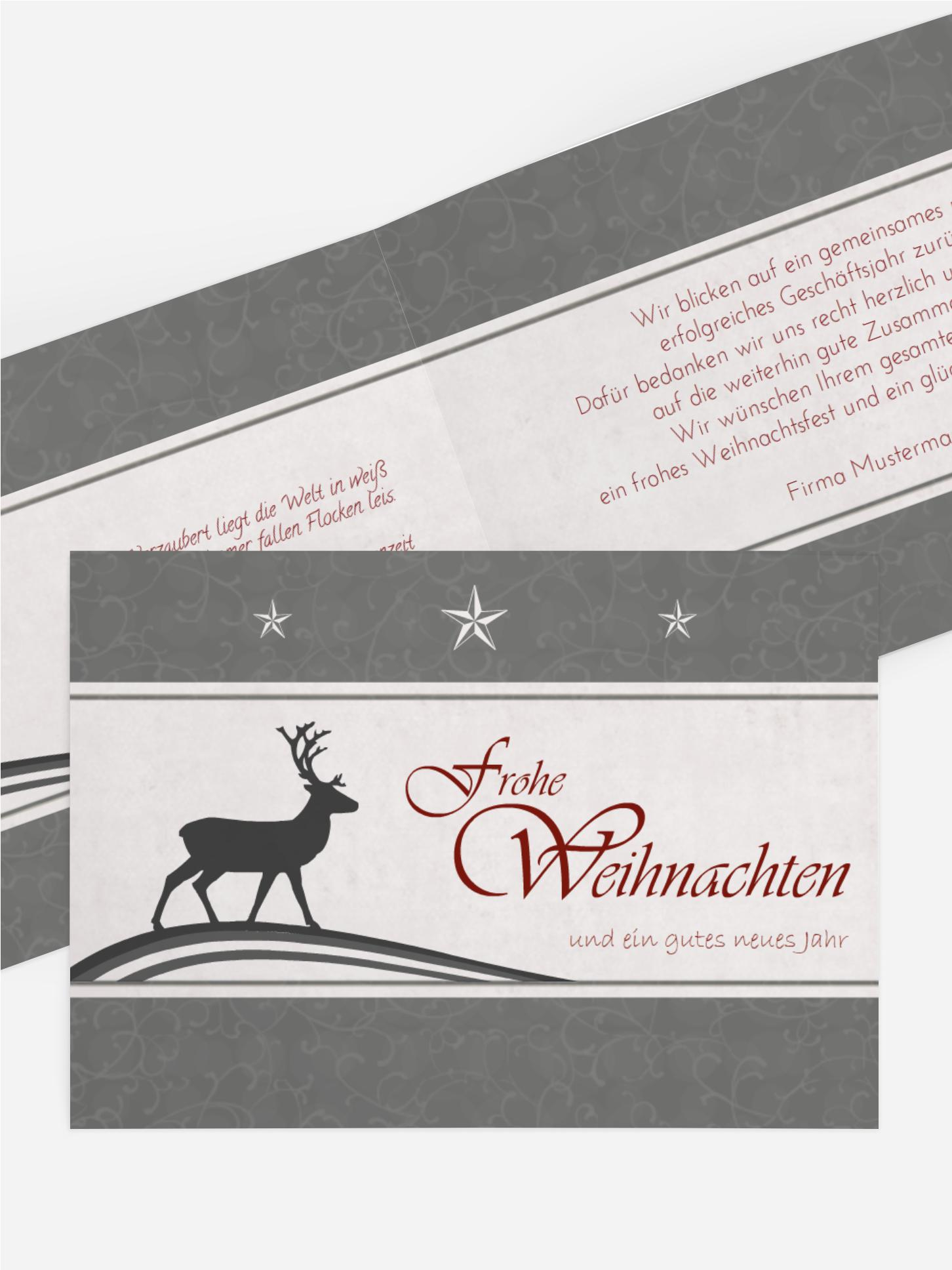 Weihnachtskarte Geschäftlich classic Elch
