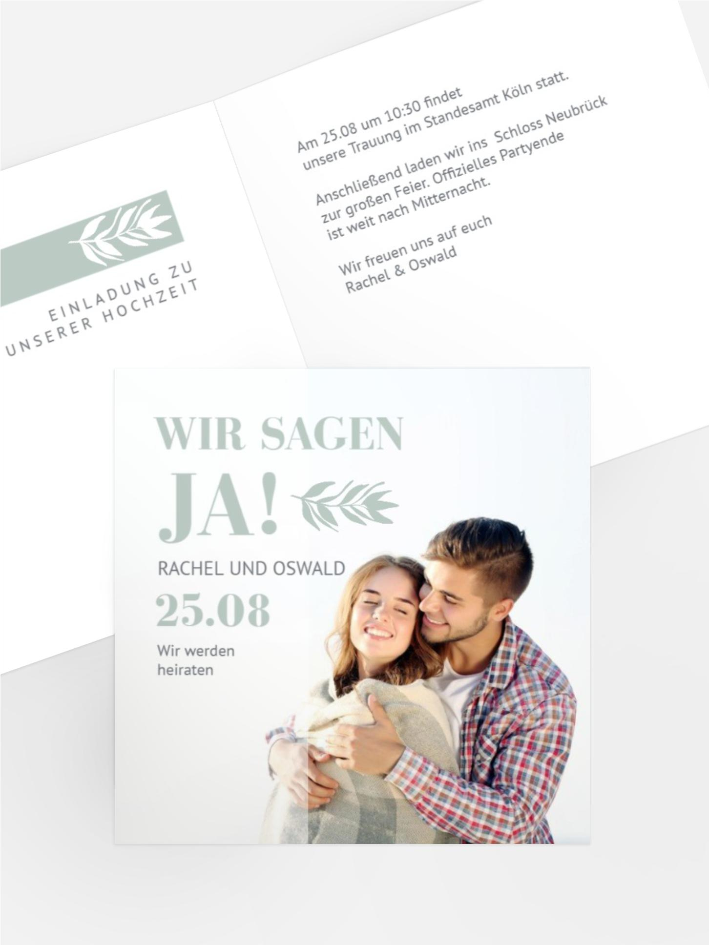 Hochzeitseinladung Gewächs