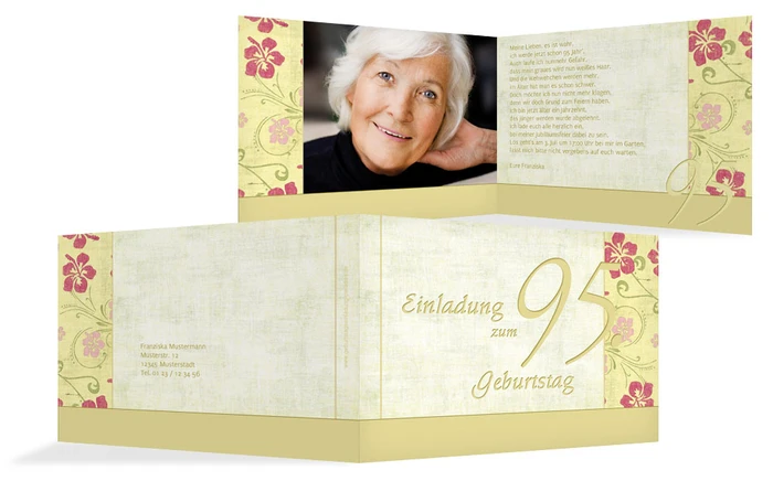 Einladung zum Geburtstag Hibiskus 95 Foto Einladung zum Geburtstag Hibiskus 95 Foto