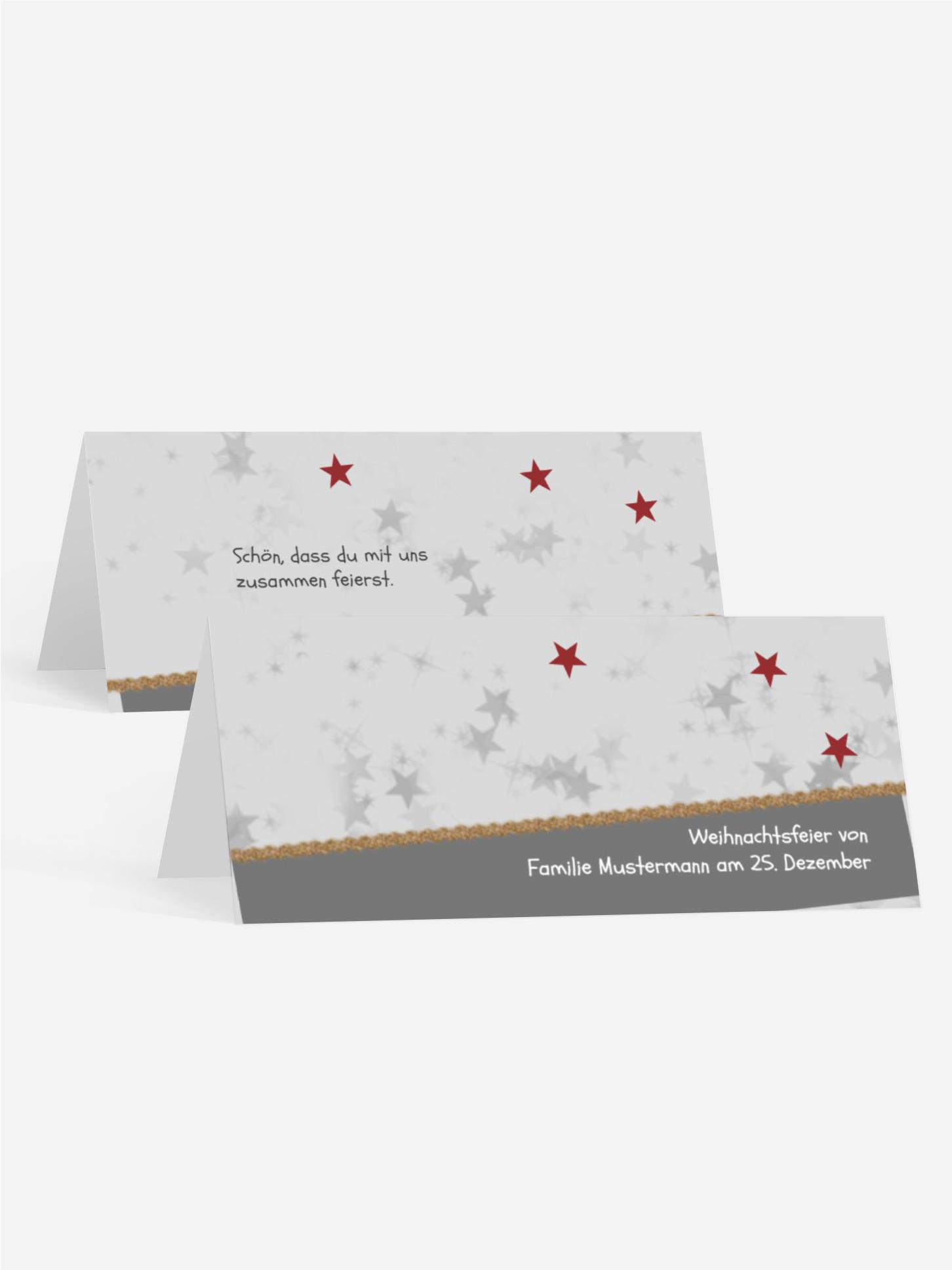 Weihnachtstischkarte Farbbäumchen