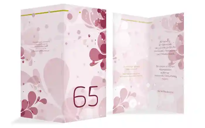 Geburtstagskarte Einladung Floral 65