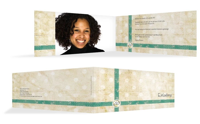 Einladung zum 40. Geburtstag Pünktchen Foto