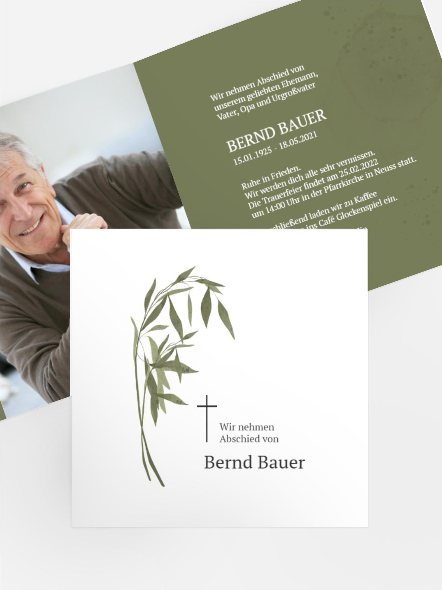 Karte zur Trauer Schweigen