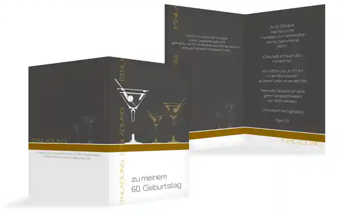 Geburtstagseinladungskarte Martini