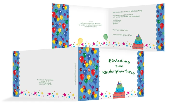 Geburtstagseinladung Kleinkinder Luftballon Geburtstagseinladung Kleinkinder Luftballon