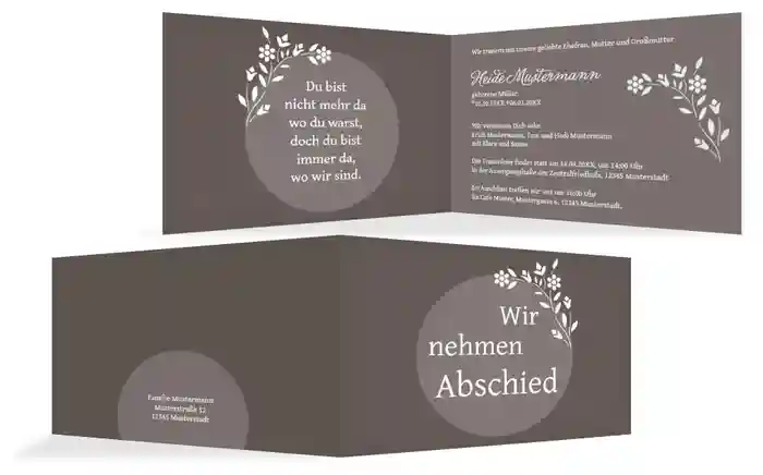 Trauerkarte Kreis quer