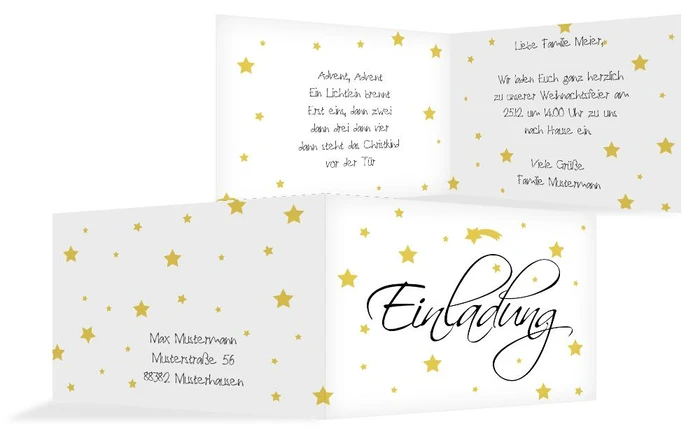Weihnachtseinladung Sterne