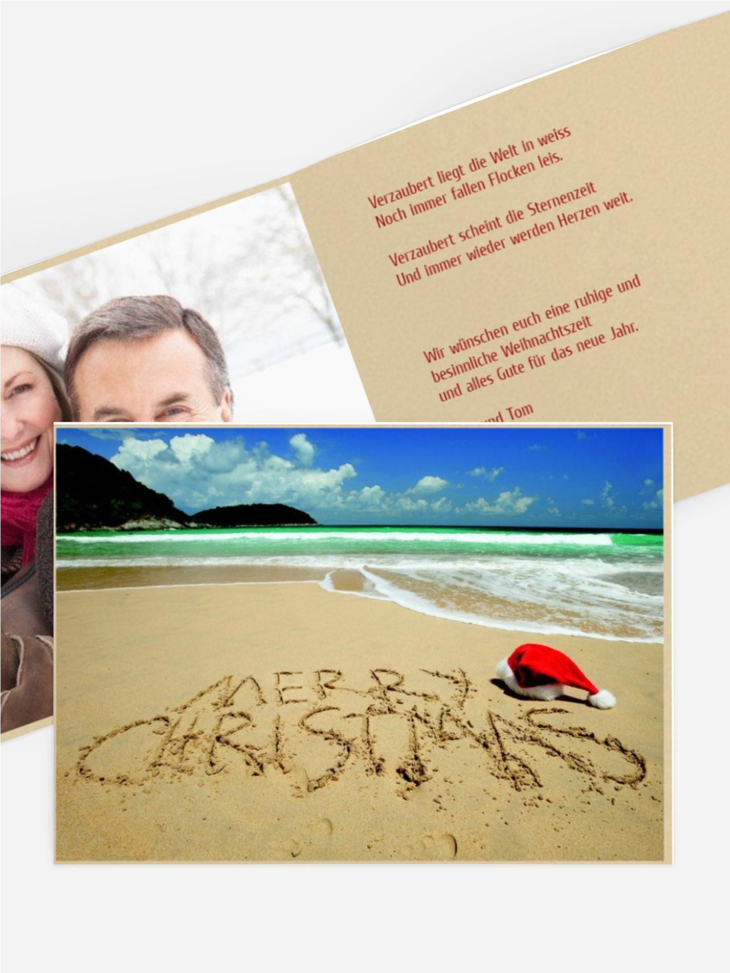 Weihnachtsgrußkarte Privat Strand