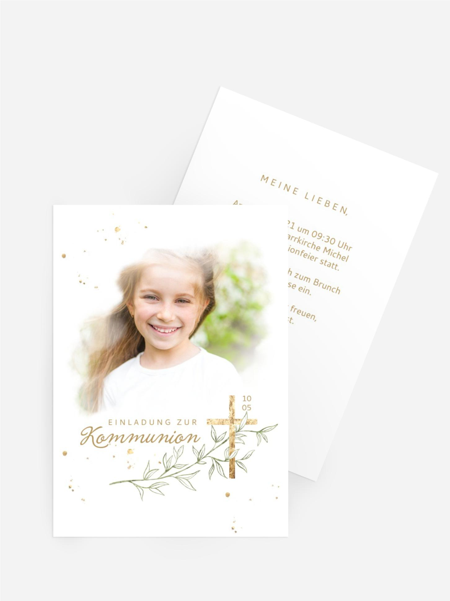 Einladungskarte Kommunion Blühender Kommunionsritus