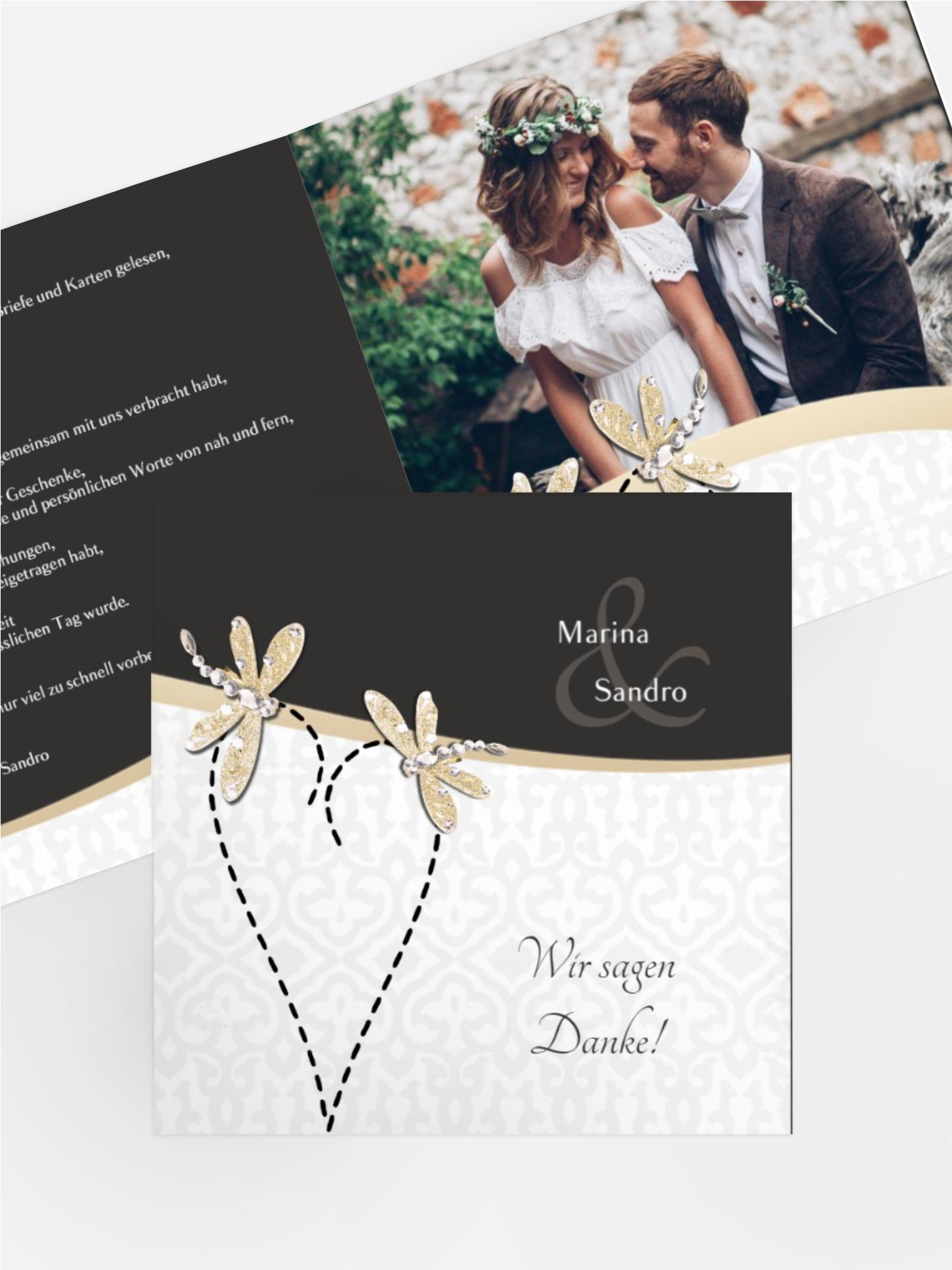 Dankeskarte Hochzeit Unzertrennlich