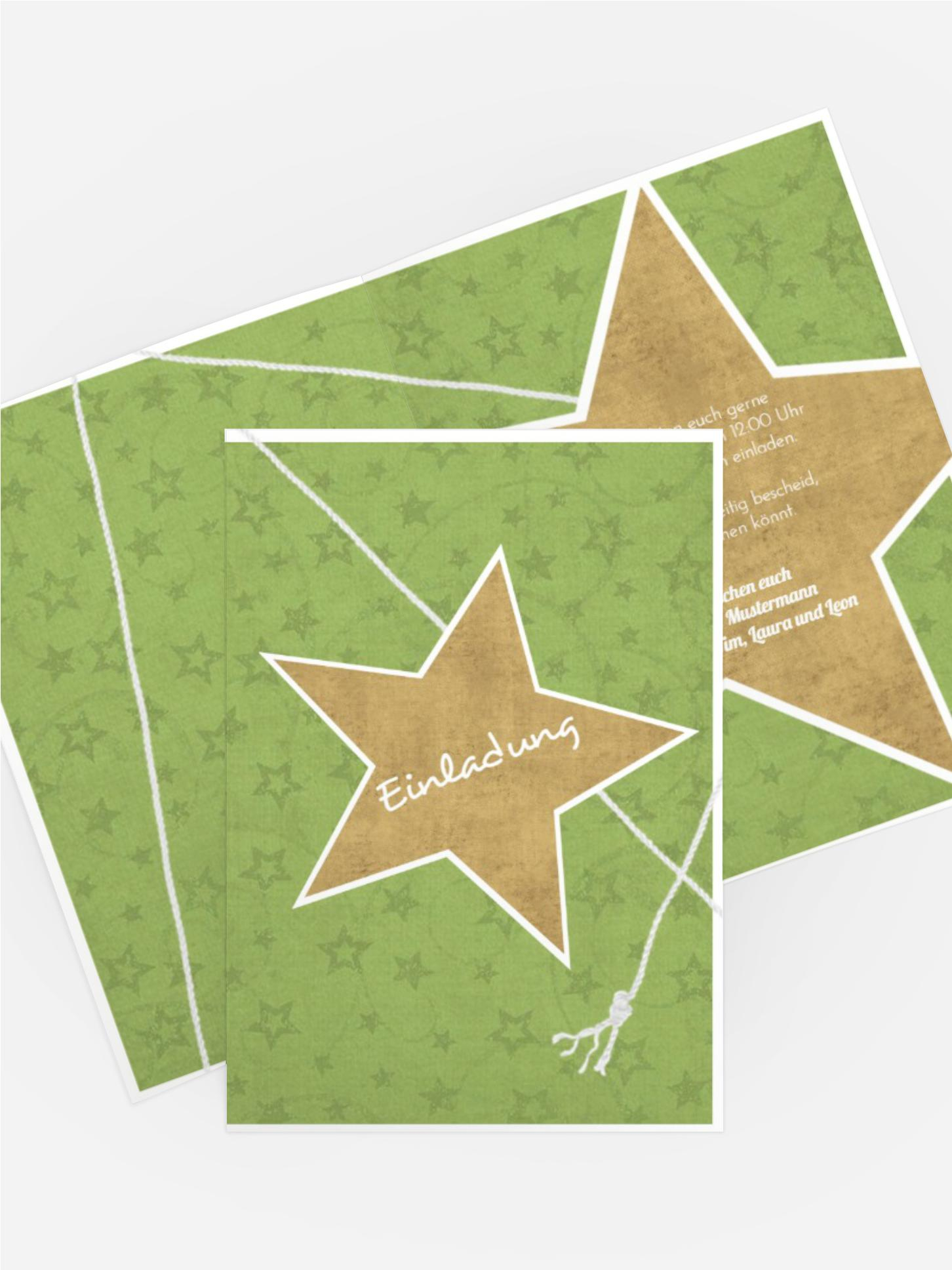 Weihnachts Einladungskarte pirvat Sternenschnur